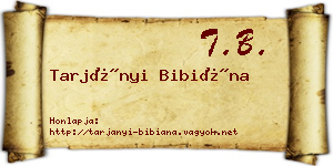 Tarjányi Bibiána névjegykártya